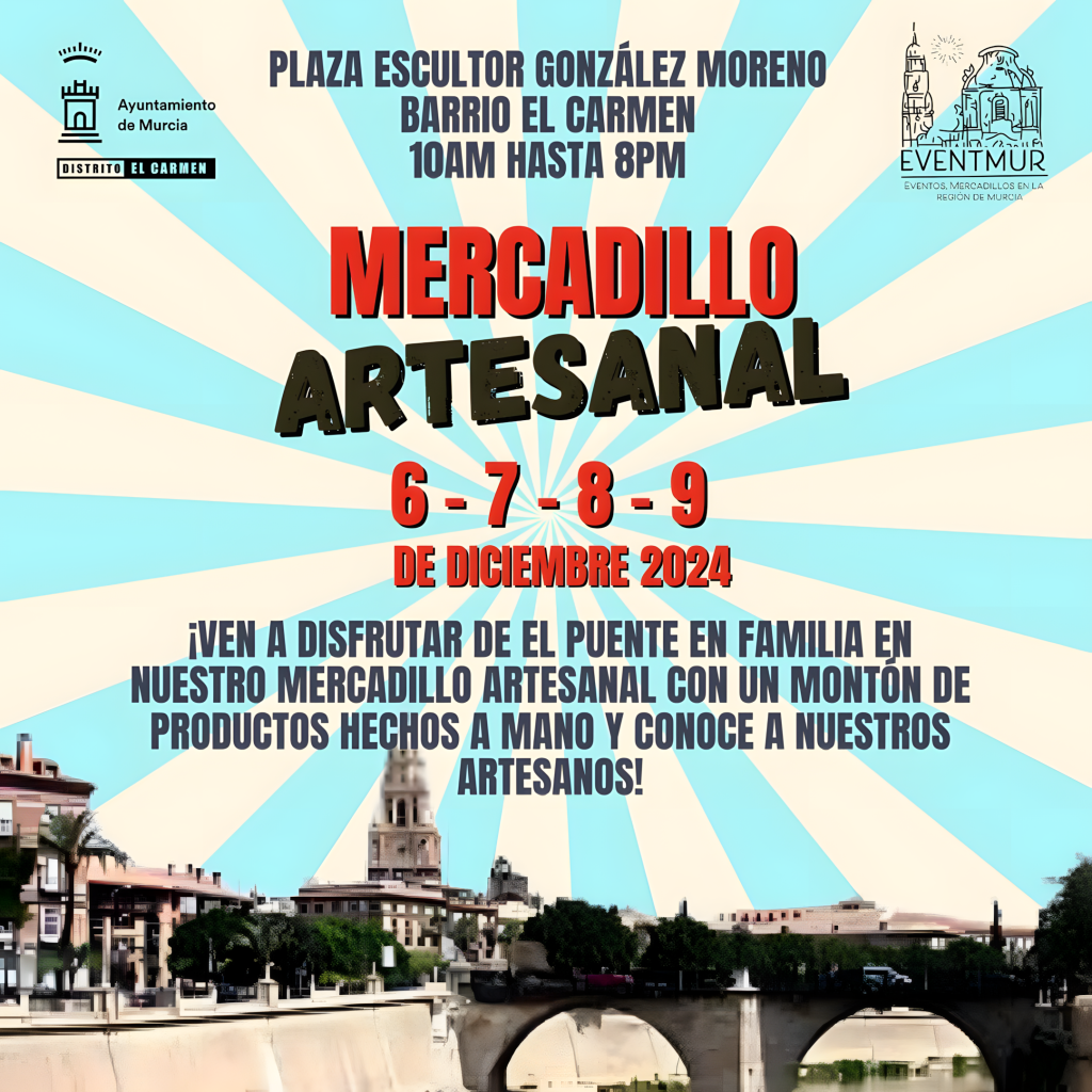 Cartel del mercadillo artesanal de la plaza de la Paja