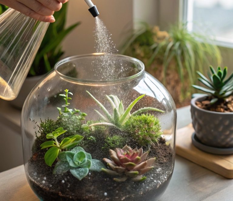 imagen de cómo regar un terrario